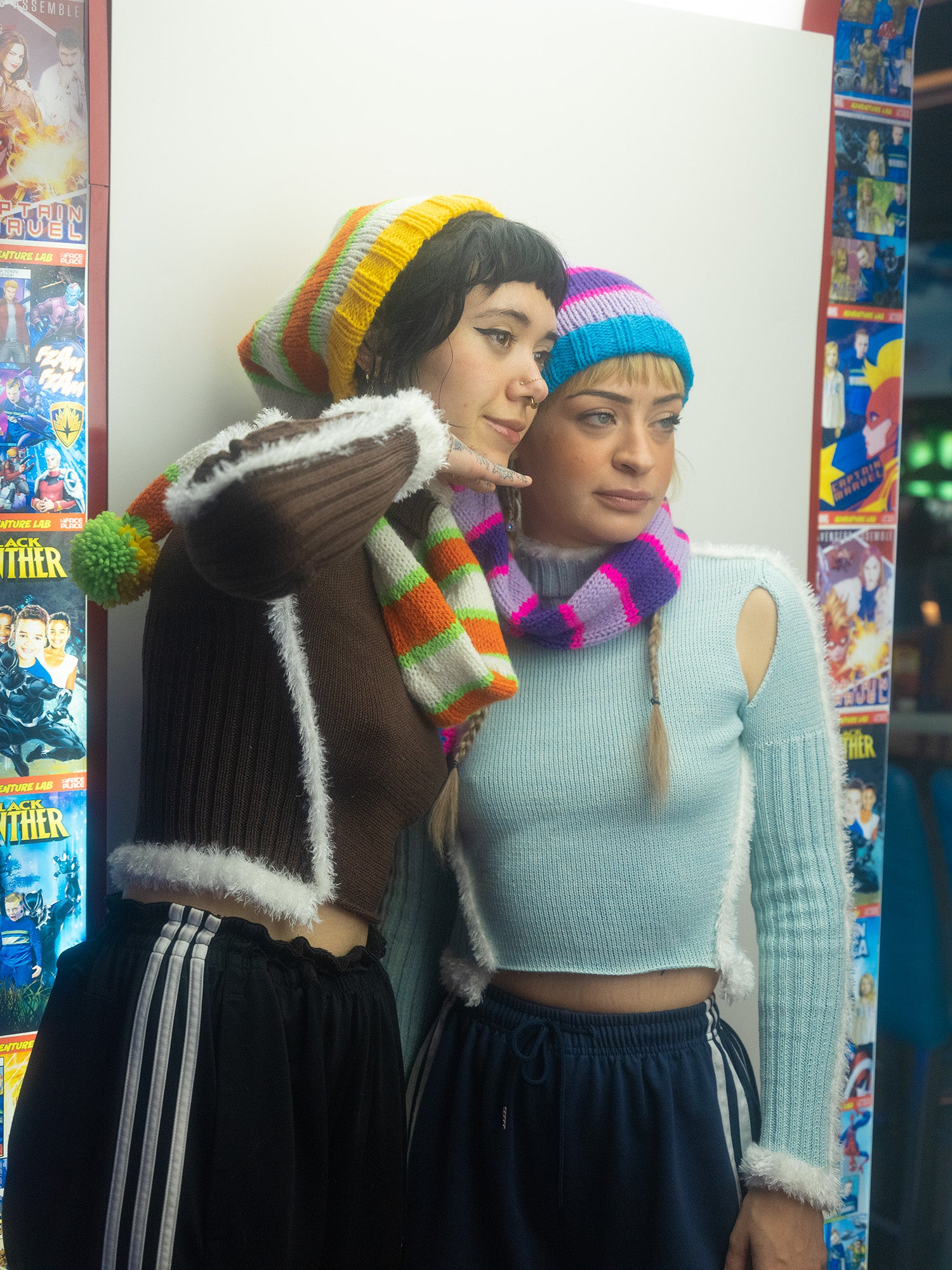 FURRY TRIM SWEATER- FROSTY BLUE