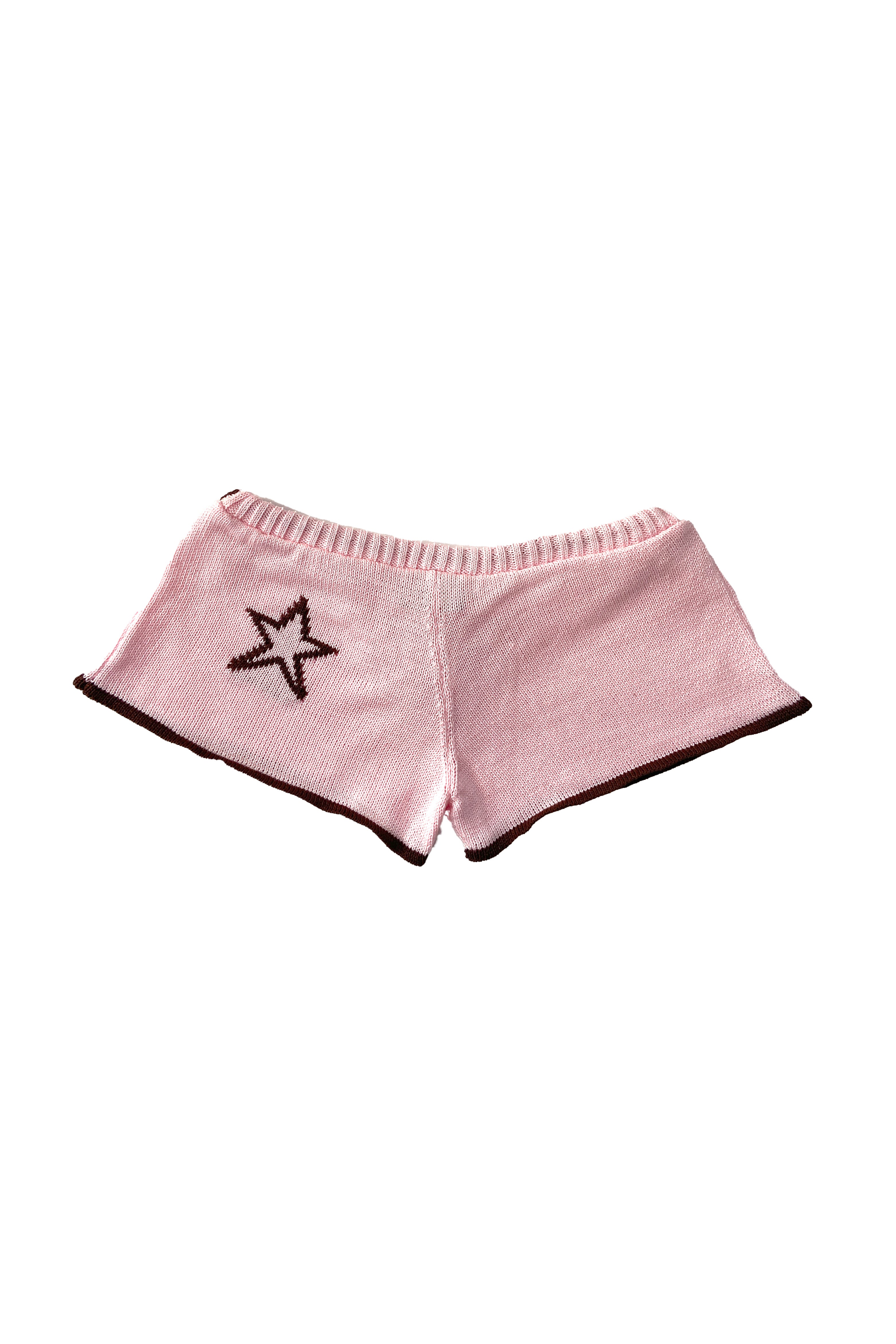 MICRO SHORT- BABY PINK/ BROWN