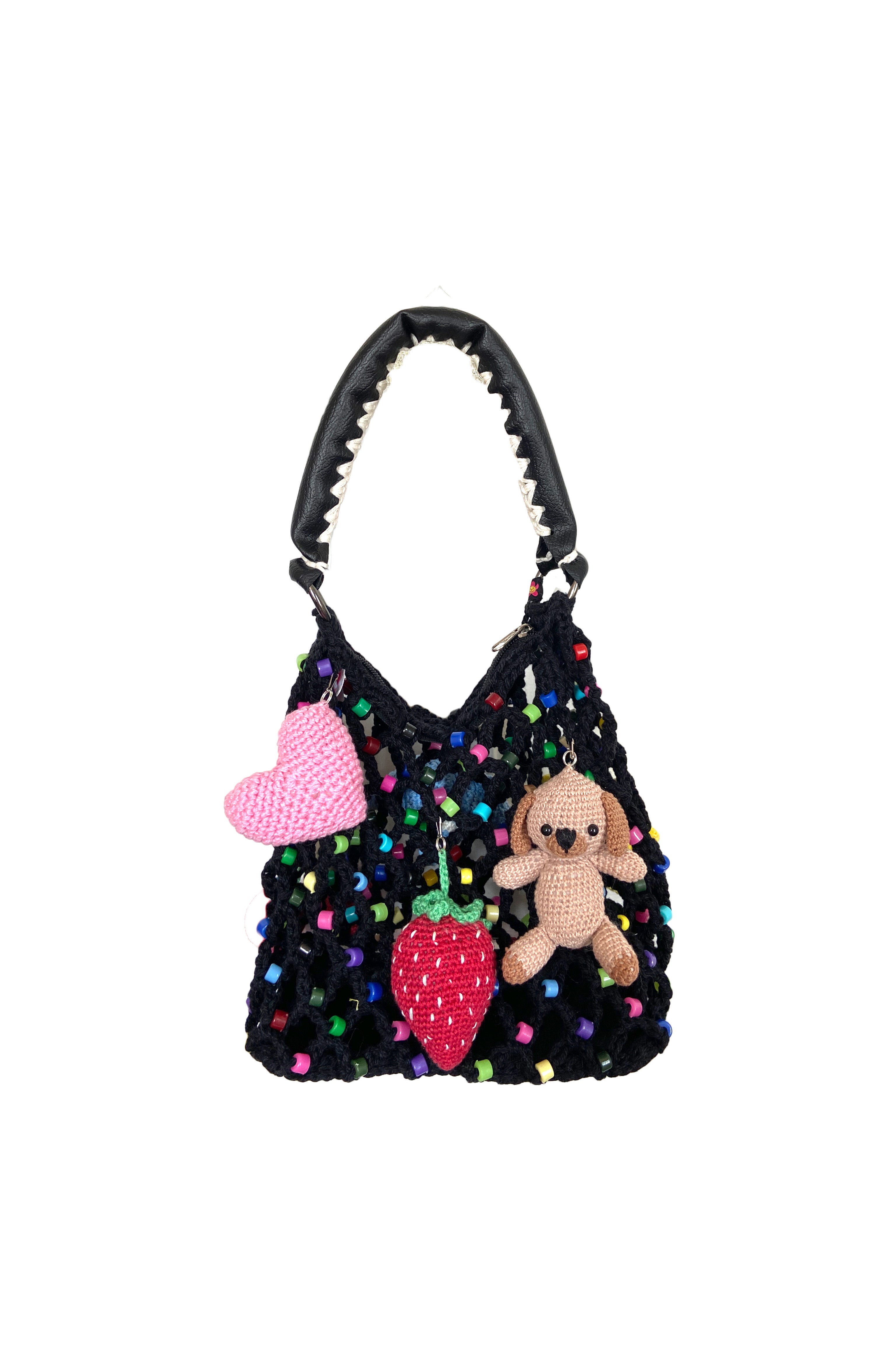 CHARM MESH BAG- BLACK