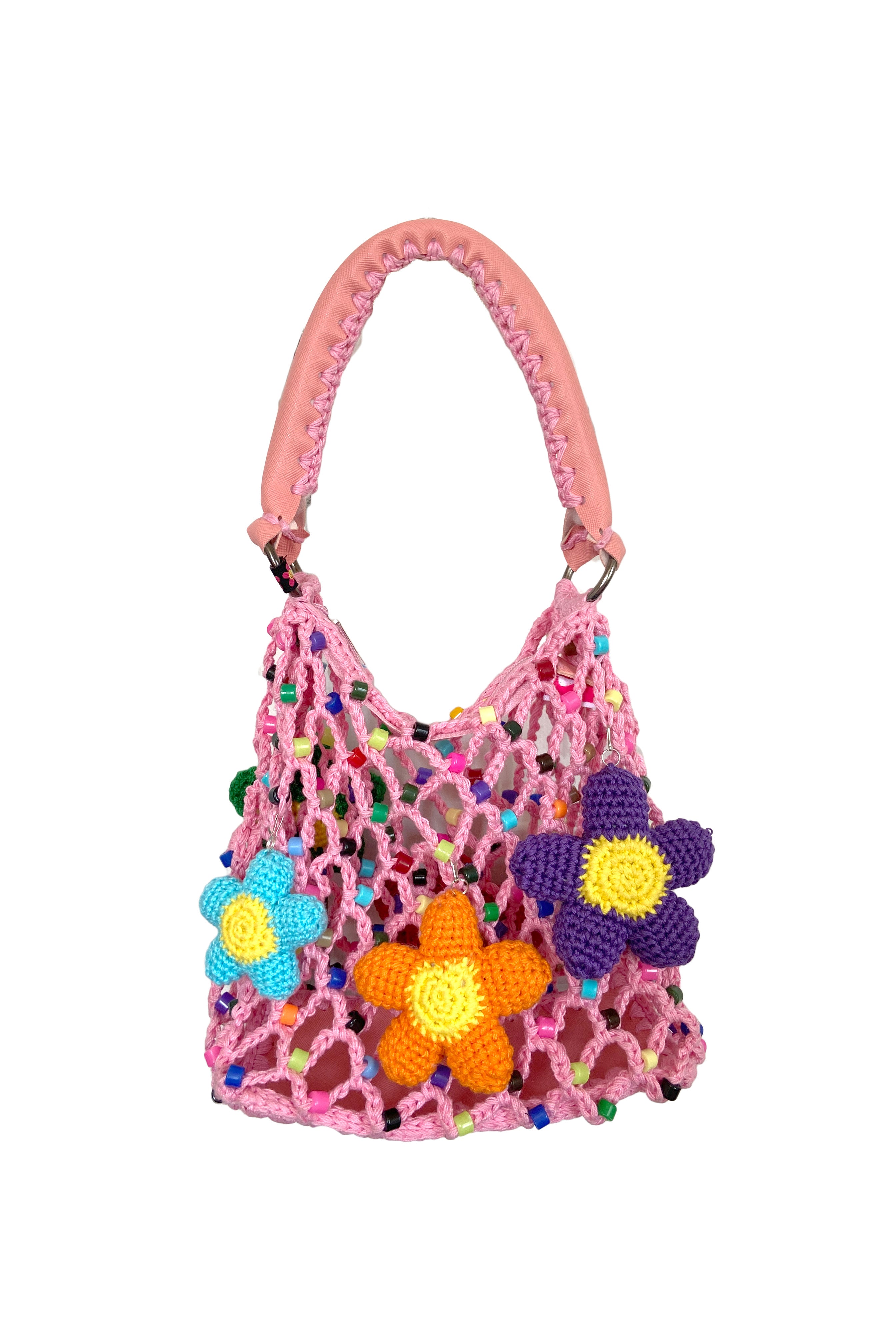 CHARM MESH BAG- PINK