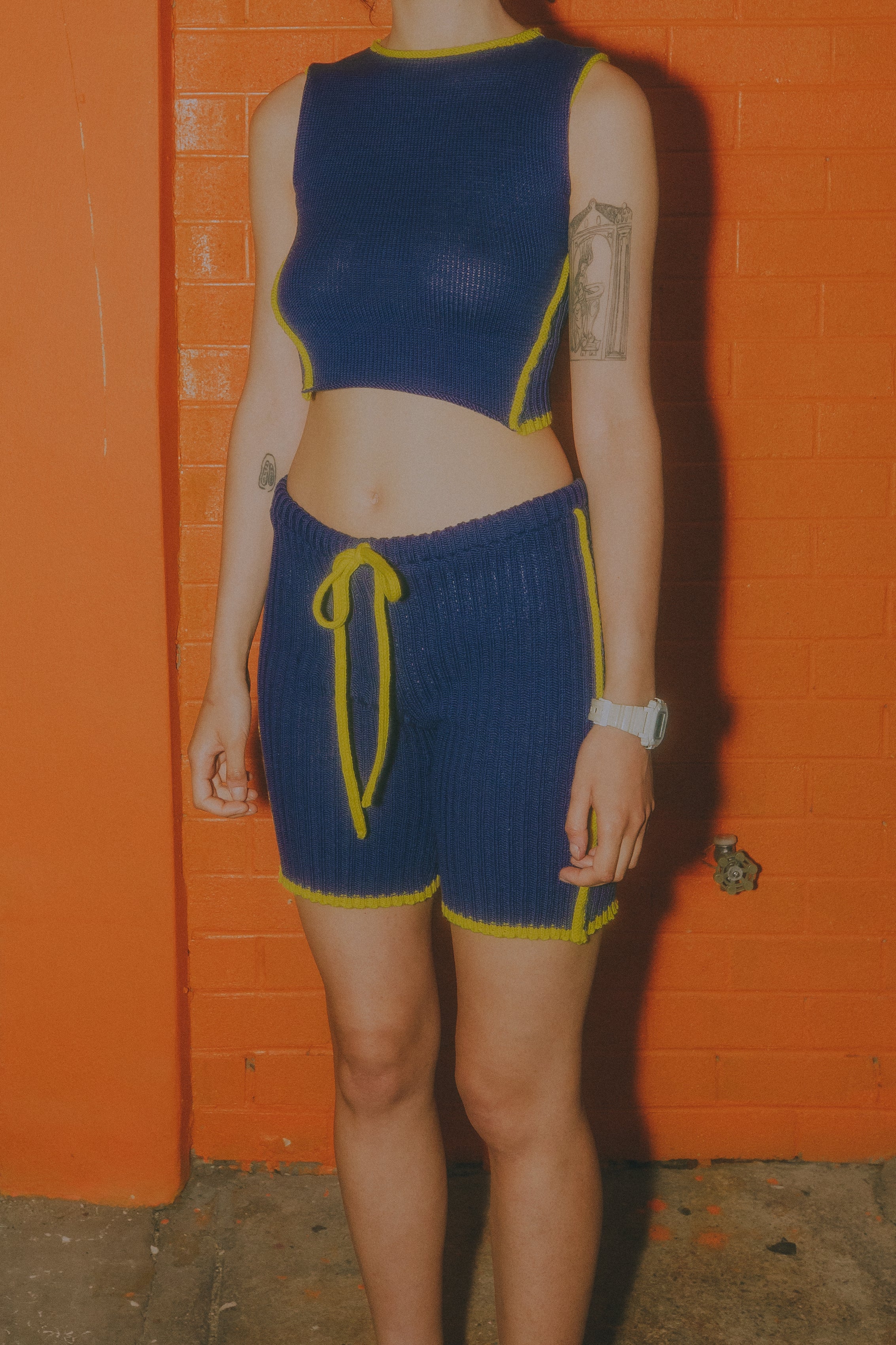 RIBBED BIKE SHORTS