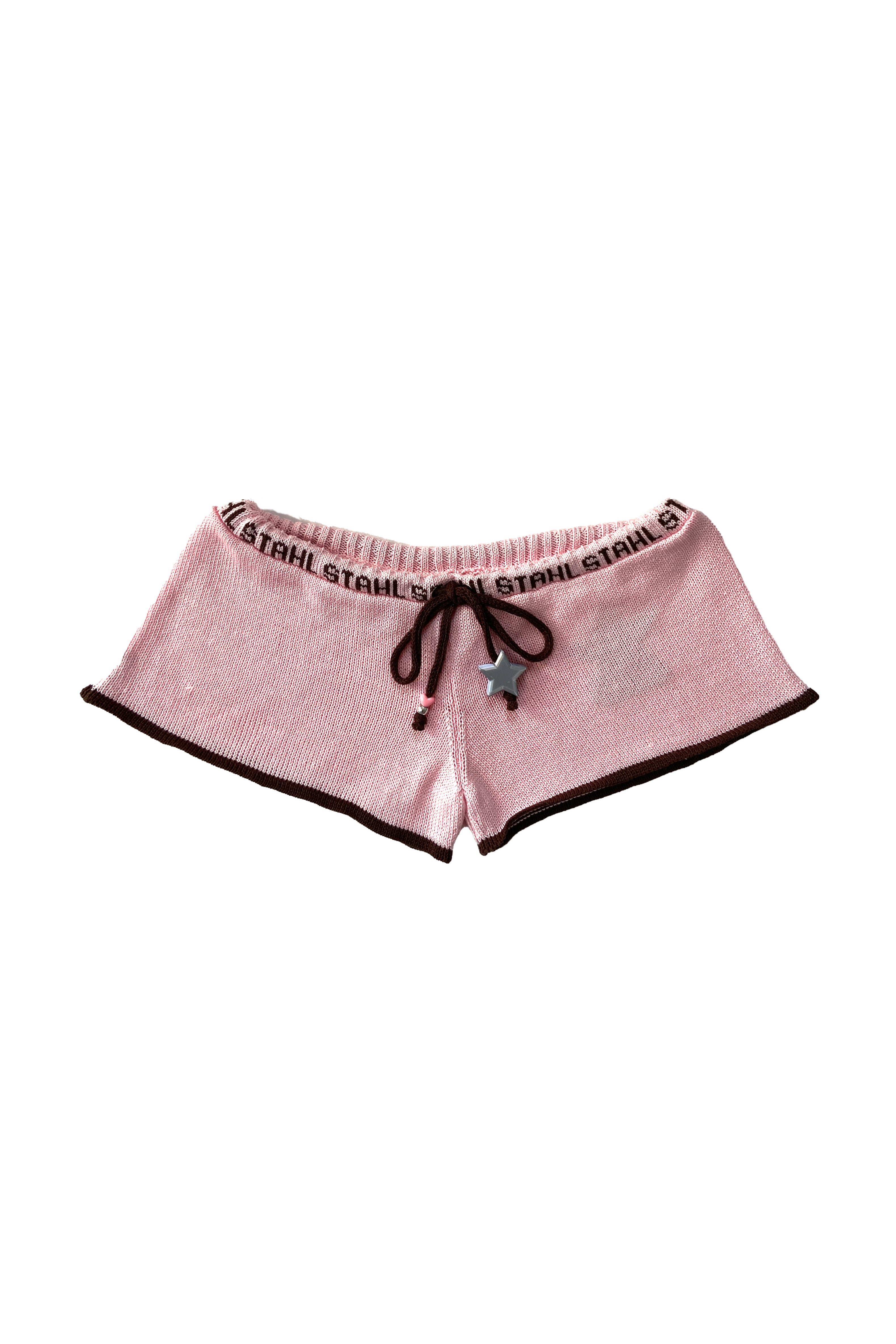 MICRO SHORT- BABY PINK/ BROWN