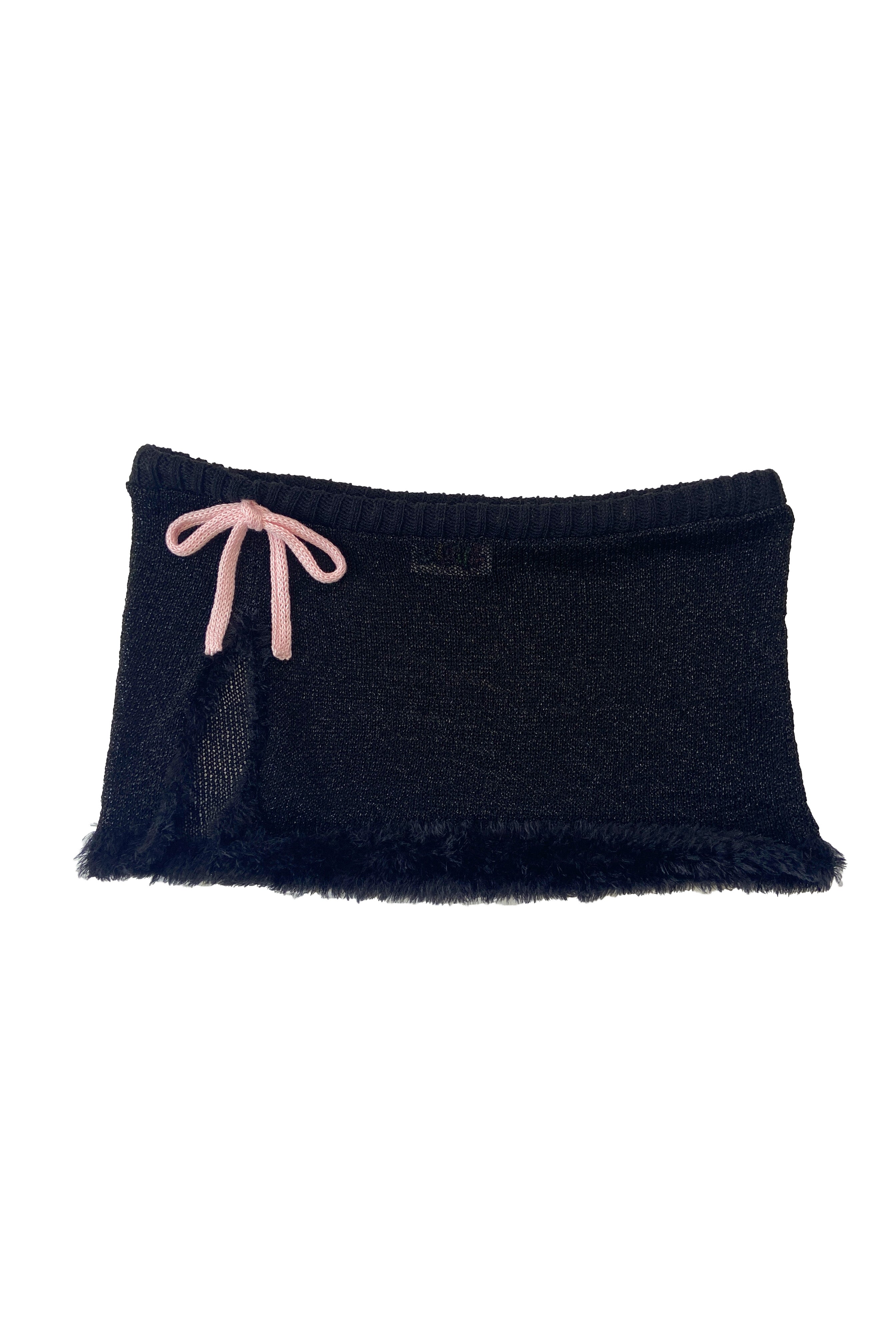 SHEER FUR TRIM MICRO SKIRT