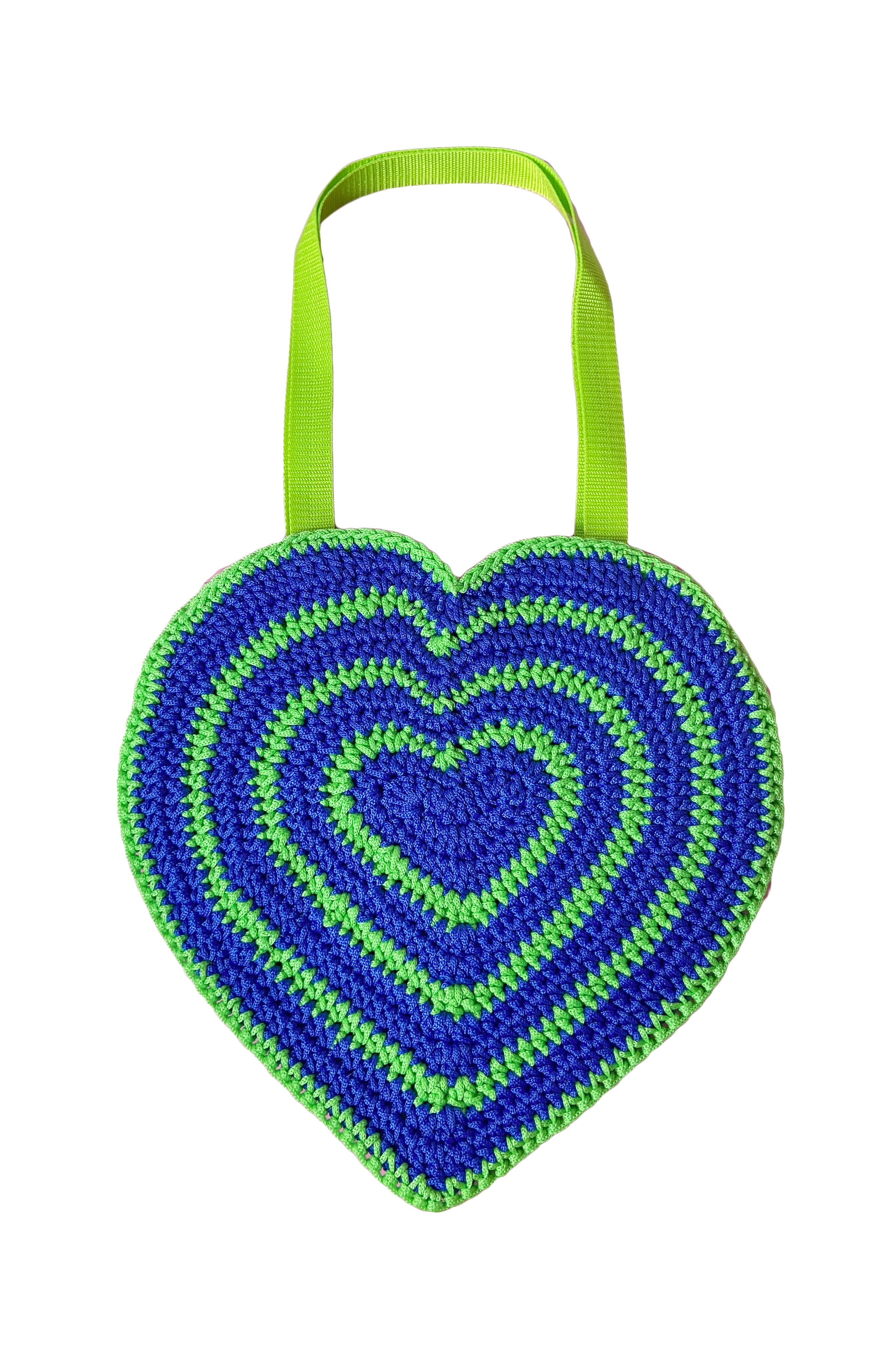 HEART TOTE- BLUE/GREEN