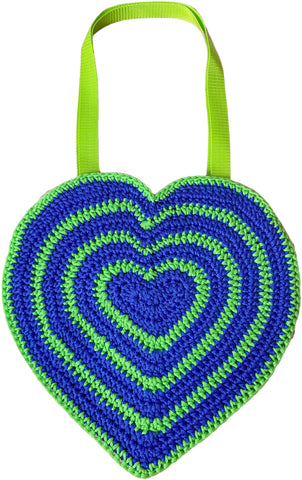 HEART TOTE- BLUE/GREEN