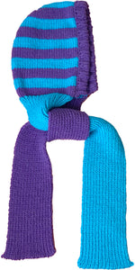 HOODIE SCARF- PURPLE BLUE STRIPE