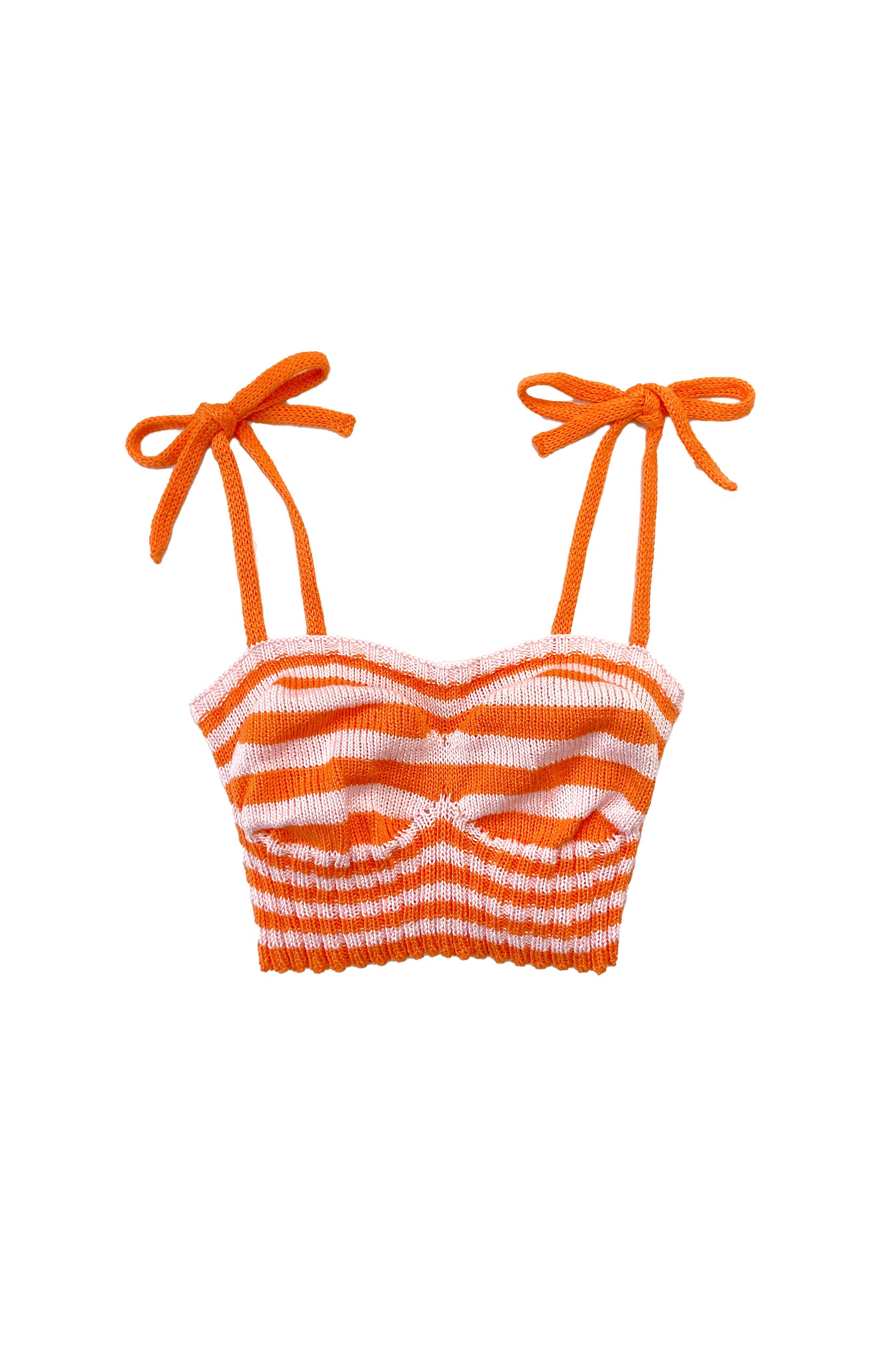 CORSET TANK- ORANGE/BABY PINK
