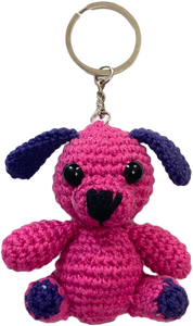 DOGGYBEAR KEYCHAIN- PINK/PURPLE