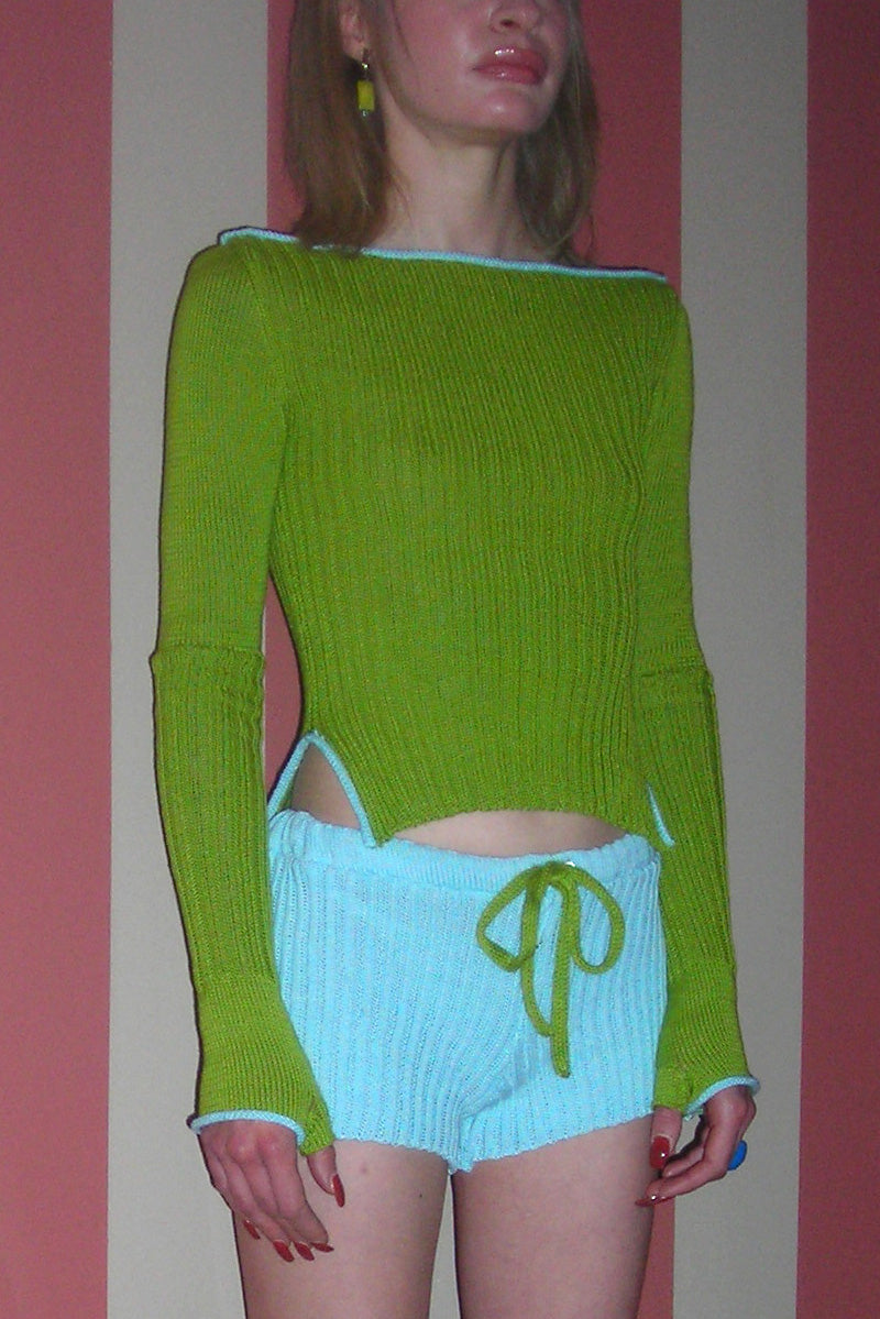 MICRO SHORT- BABY BLUE/GREEN