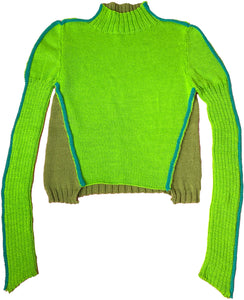 GREEN MOCK NECK SWEATER