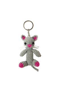 GREY CAT KEYCHAIN