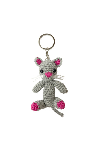 GREY CAT KEYCHAIN