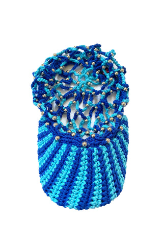 MESH BBALL CAP- BLUE STRIPE