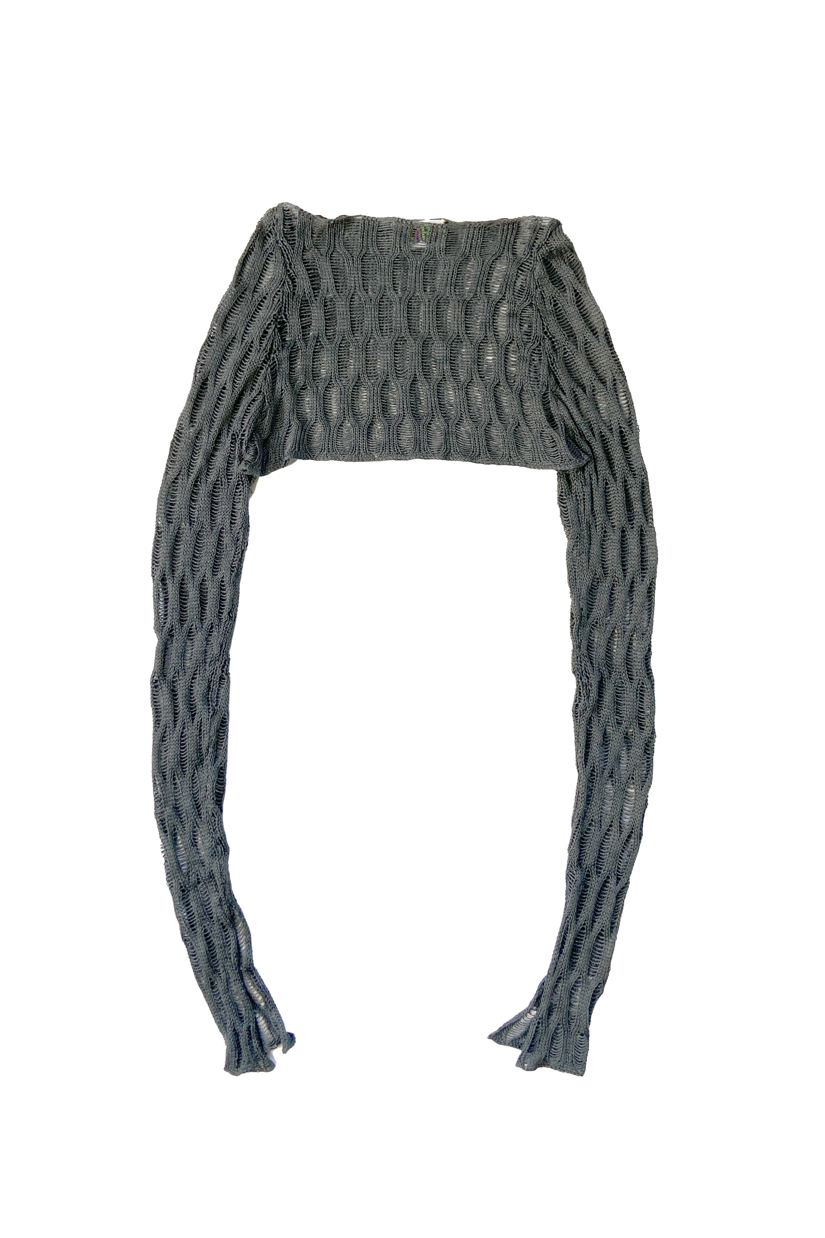 MESH CROP PULLOVER- CHARCOAL