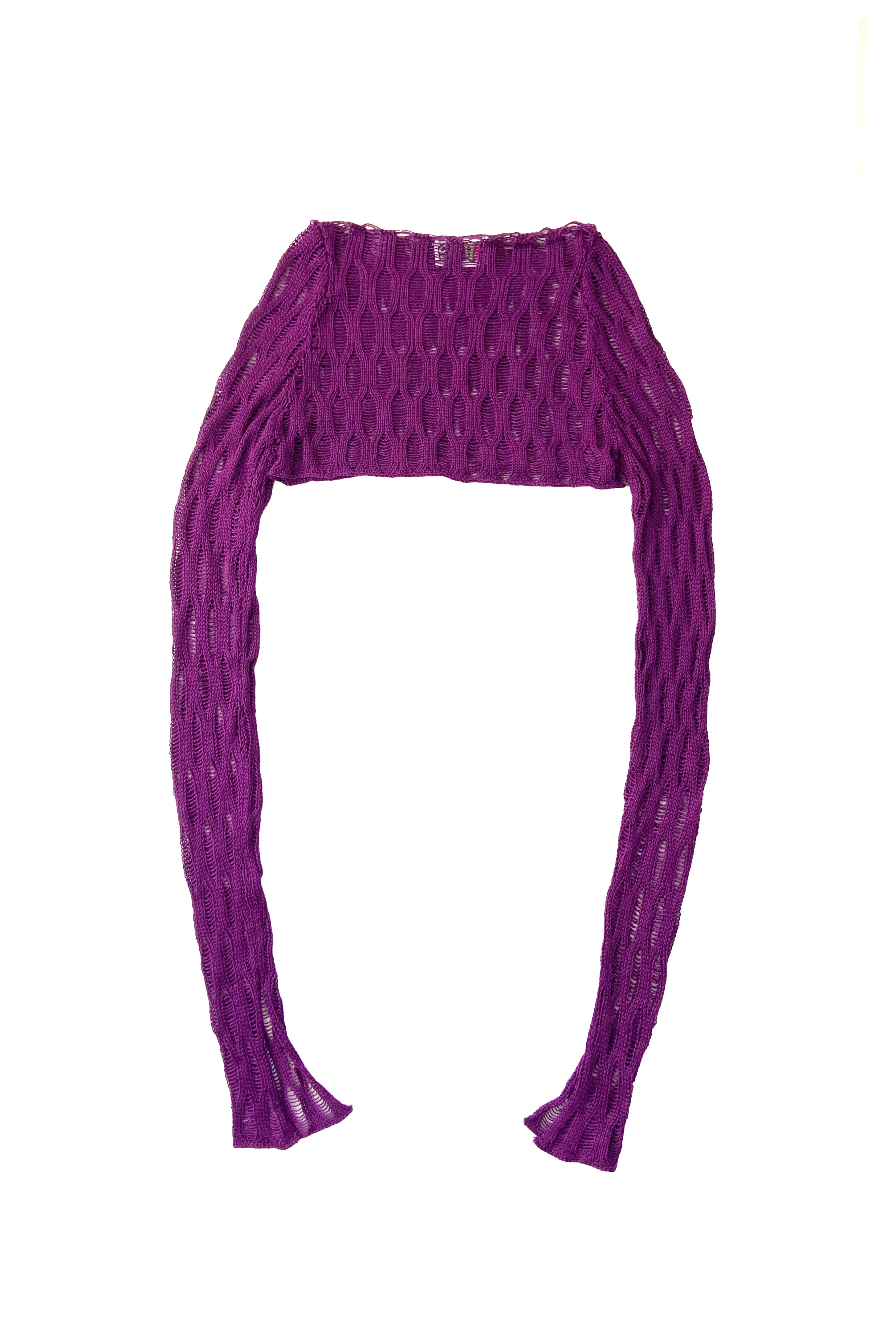 MESH CROP PULLOVER- PURPLE