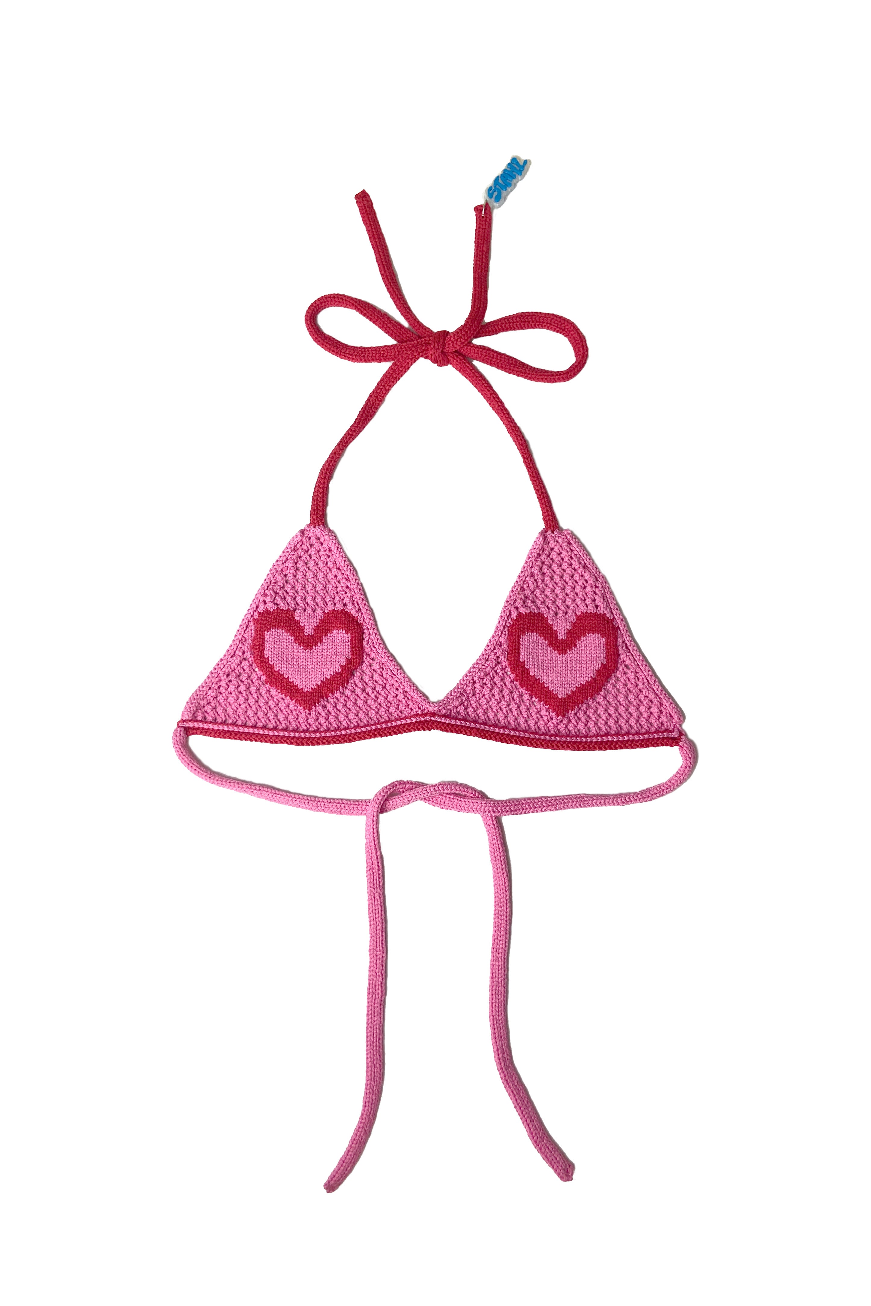 PINK/RED HEART BIKINI TOP