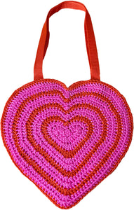 HEART TOTE- PINK/RED