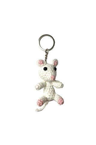 WHITE MOUSE KEYCHAIN