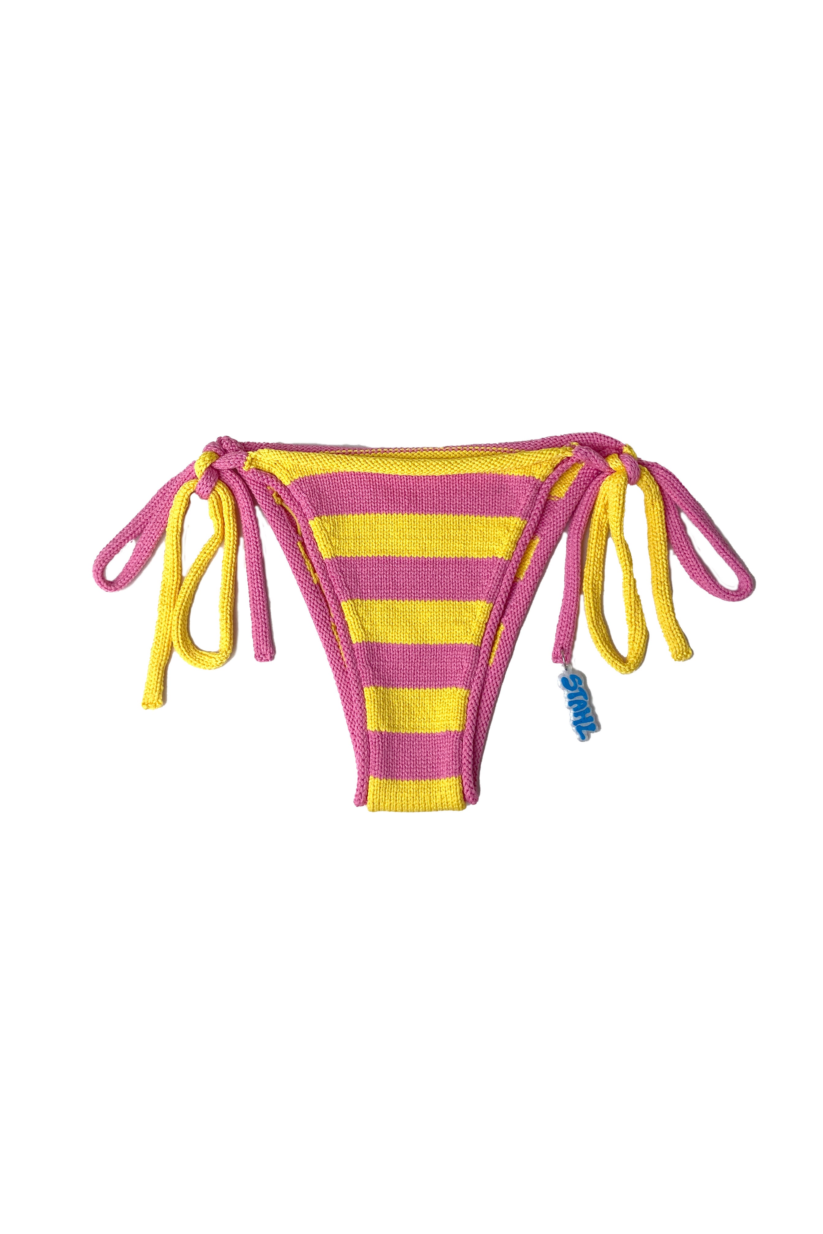 PINK/YELLOW STRIPE BIKINI BOTTOM