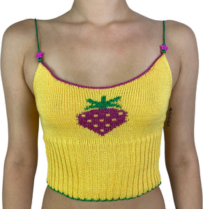 STRAWBERRY TANK- YELLOW- MADE TO ORDER